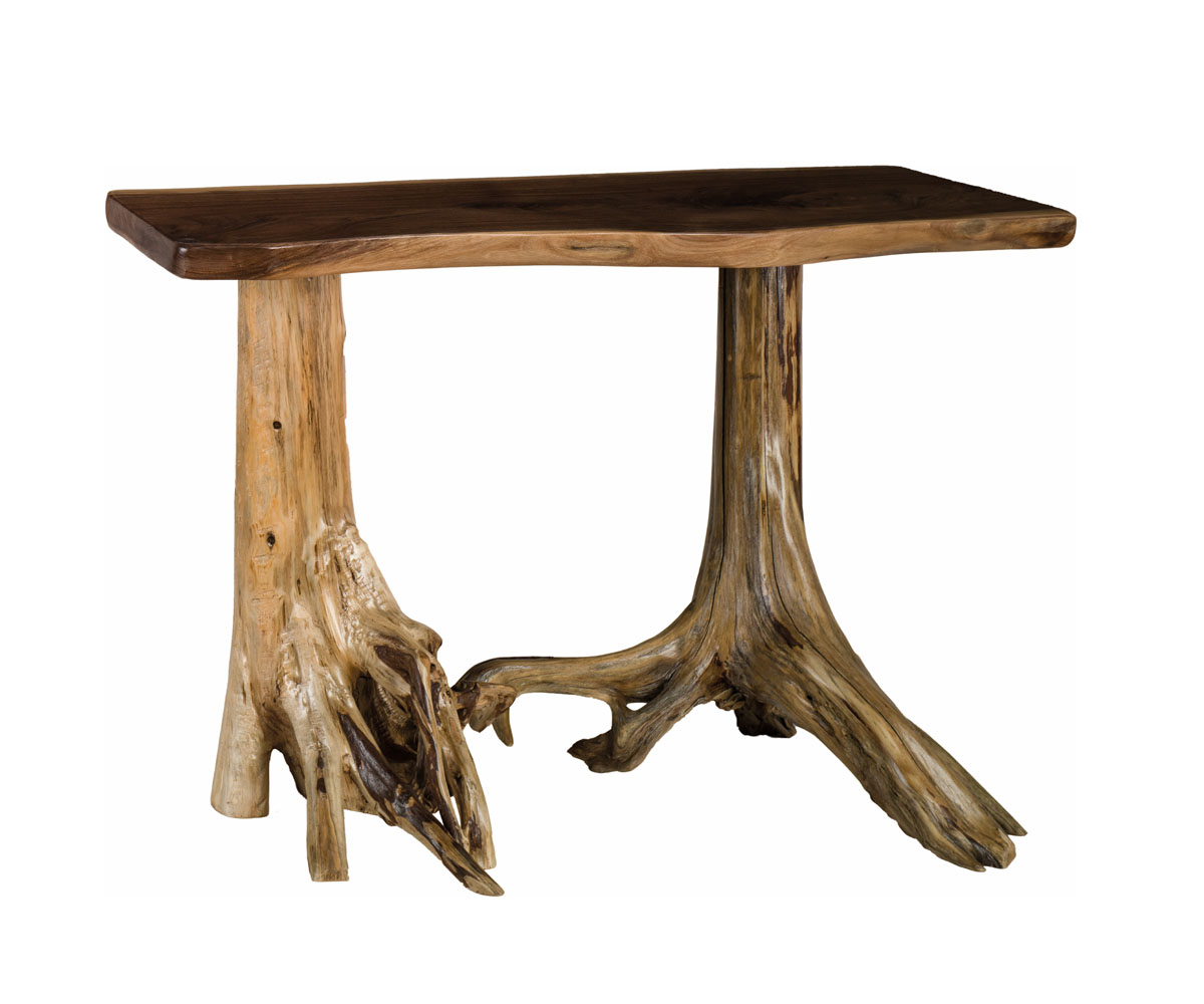 Live Edge Sofa Table with Stump Base