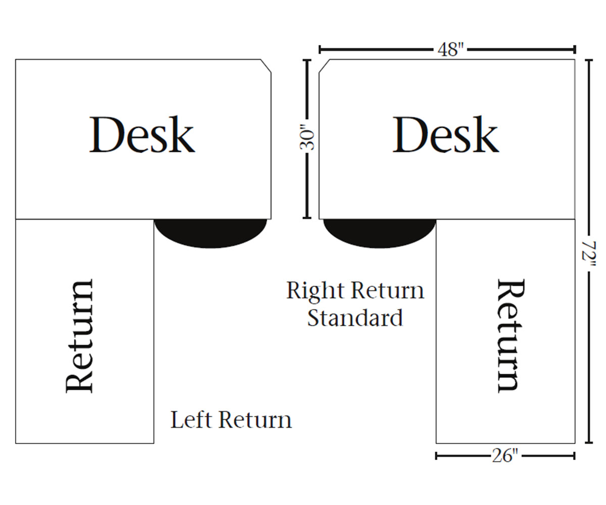 Boston Corner and Return Desk with Hutch - 48"W - Image 2