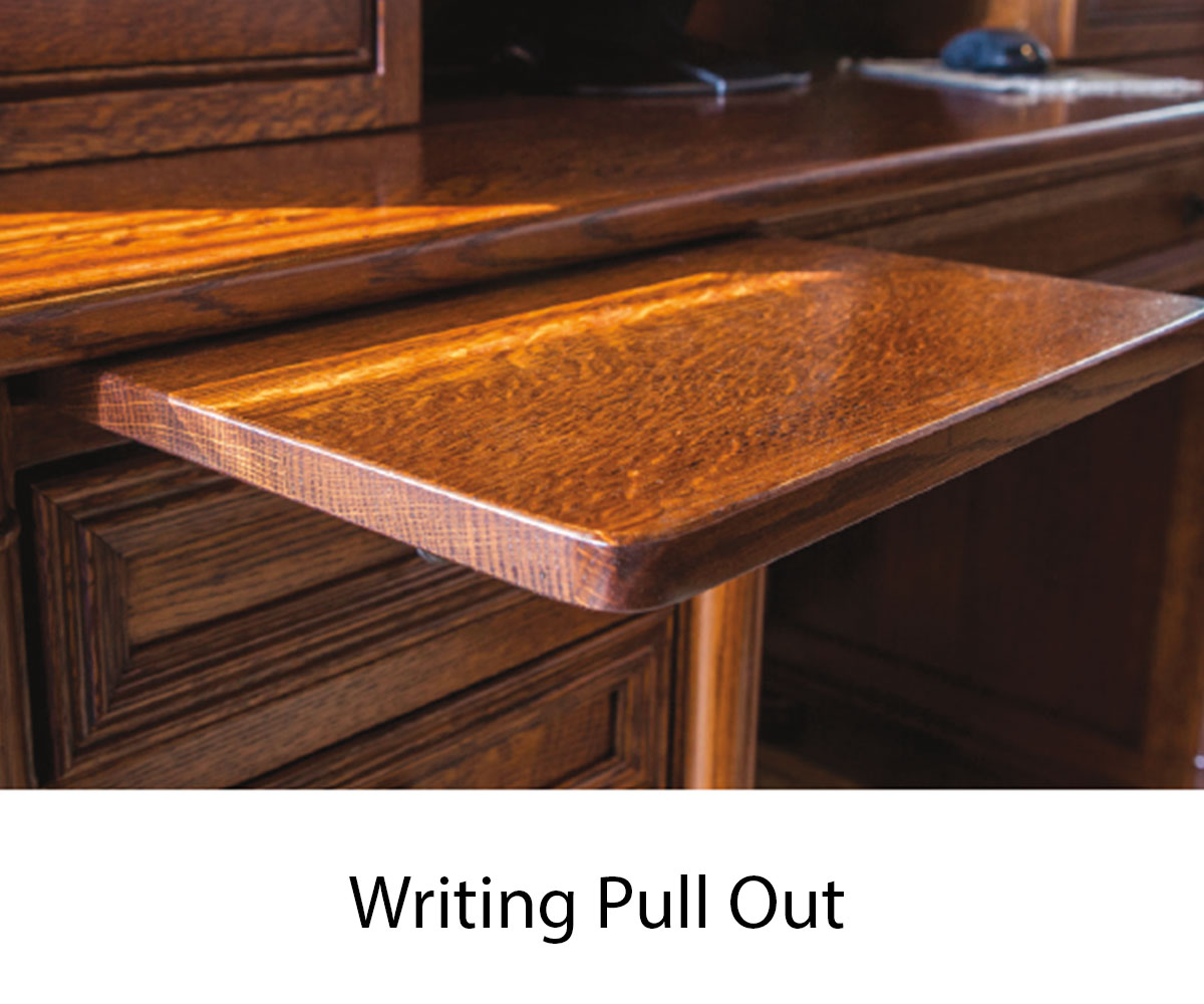 Freemont Mission Corner and Return Desk with Hutch - 74"W - Image 4