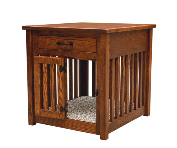Macy Pet End Table with Wooden Slats and Drawer