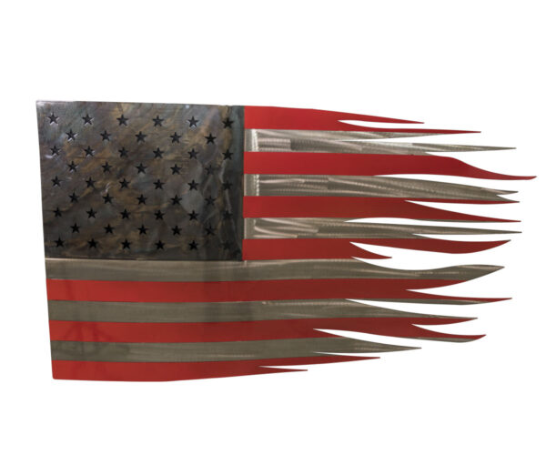 Tattered Rustic Metal American Flag